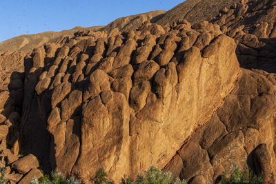 Rock formation against clear sky