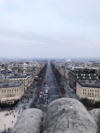 High angle view of cityscape against sky