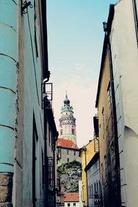 View of clock tower in city