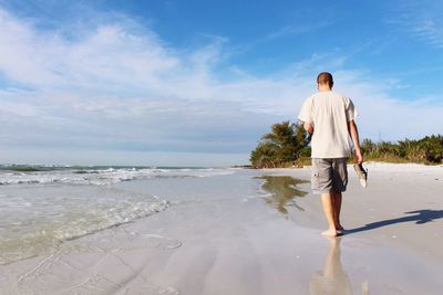 Silhouette of woman standing on beach