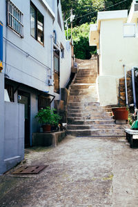 Steps amidst houses