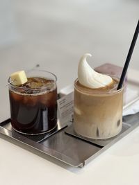 Close-up of dessert on table