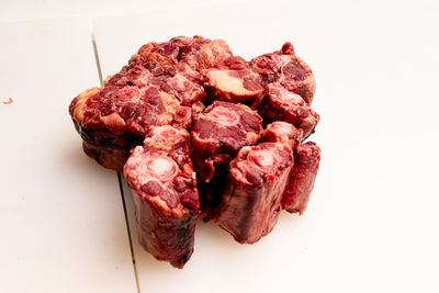 Close-up of food on white background