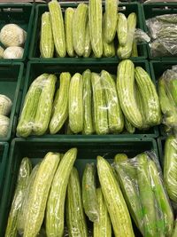 High angle view of vegetables in market