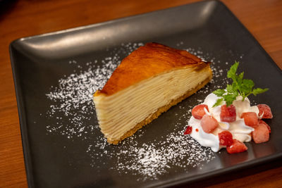 High angle view of food on table