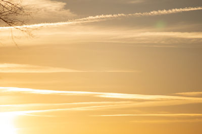 Low angle view of dramatic sky during sunset