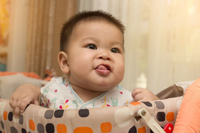 Cute baby at home