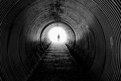 Man in tunnel