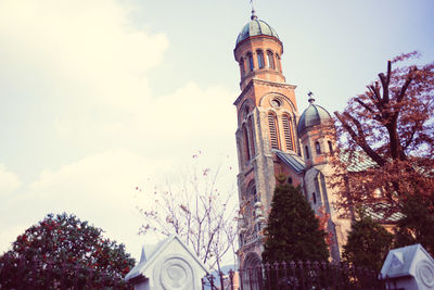 Low angle view of clock tower