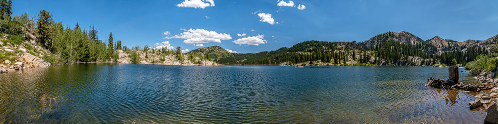 Panoramic view of lake against sky