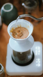 Close-up of coffee on table