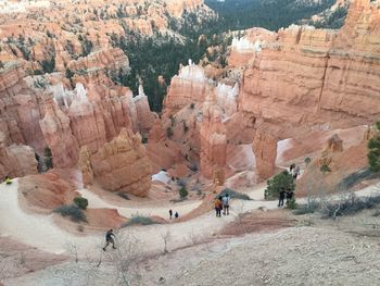 High angle view of rock formations