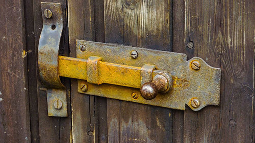 Close-up of closed door