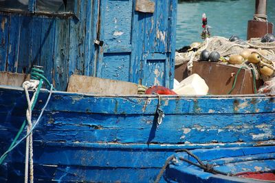 Fishing nets in a boat