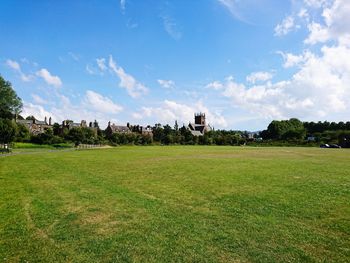 Scenic view of field against sky