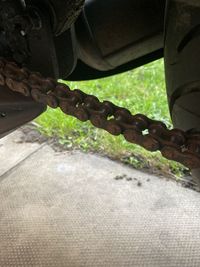 Close-up of old rusty chain