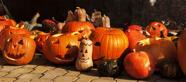 View of pumpkins during halloween