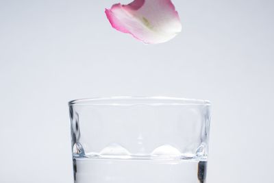 Close-up of water against white background