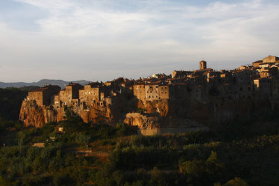 Panoramic view of historic buildings against sky