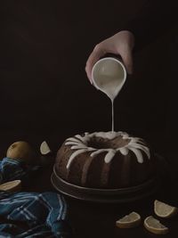 Bundt cake with white glaze