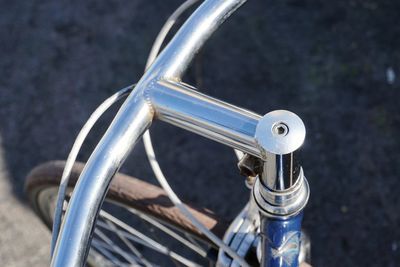 High angle view of bicycle in city