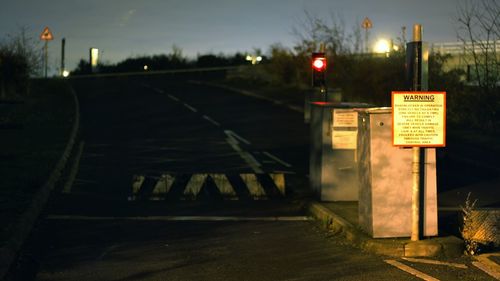 Road sign at night