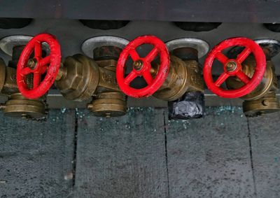 Close-up of red pipes