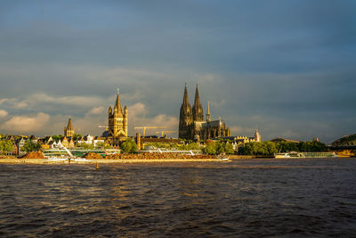 Panoramic view of cologne old town with cologne cathedral