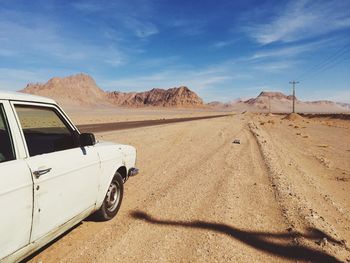 Scenic view of desert against sky