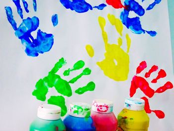 Full frame shot of multi colored wall