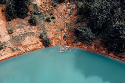 High angle view of lake