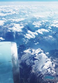 Aerial view of cloudscape seen from airplane