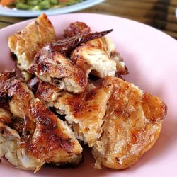 Close-up of meat in plate