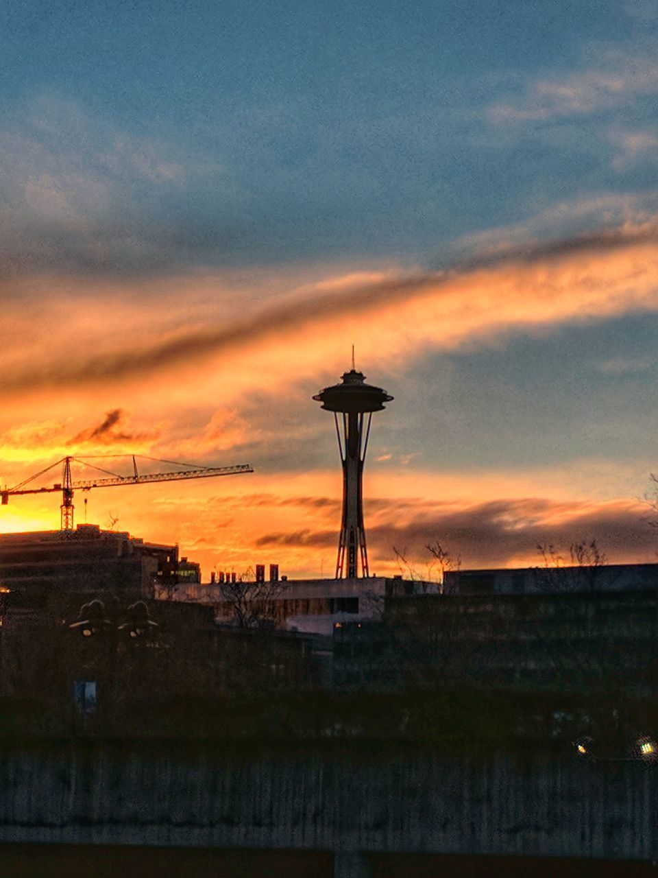 SILHOUETTE OF BUILDINGS AT SUNSET