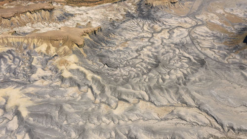 High angle view of cracked land