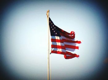 Low angle view of american flag