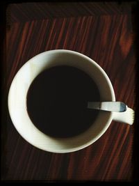Directly above shot of coffee cup