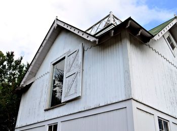 Low angle view of old building against sky