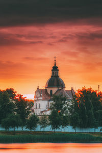 View of building against sky during sunset