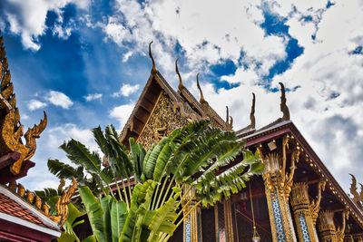 Low angle view of traditional building against sky