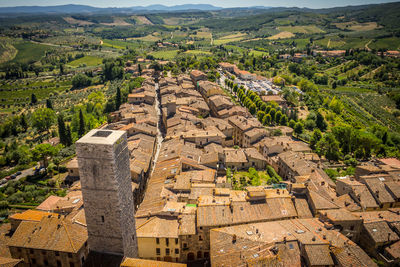 High angle view of historical building