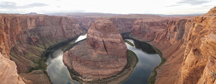 Scenic view of rock formations against sky