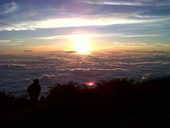 Silhouette of landscape at sunset