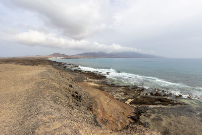 Scenic view of beach against sky