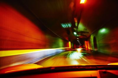 Road passing through tunnel