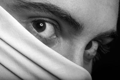 Close-up portrait of woman eyes