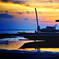 Scenic view of sea at sunset