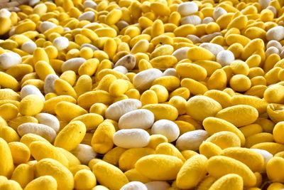 Full frame shot of yellow eggs