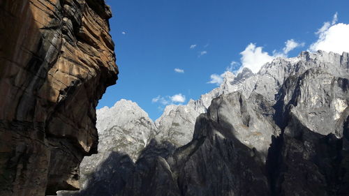 Panoramic view of rocky mountains against sky