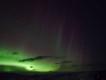 Scenic view of star field against sky at night